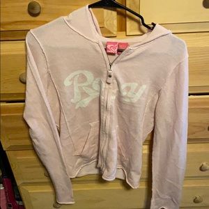 Gently used pink Roxy zip-up hoodie